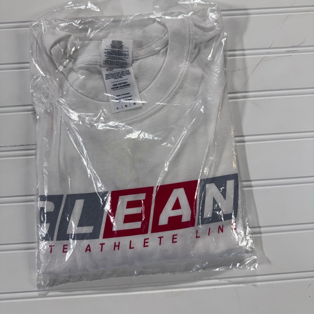 BSN Clean supplements Gildan White and Red Graphic Tee